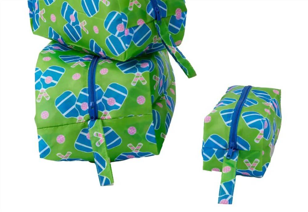 NEW ROCKFLOWERPAPER pickleball set of 3 travel cubes in pink & green